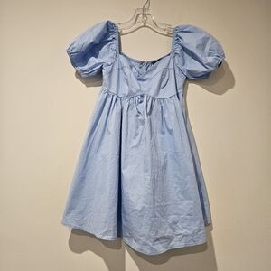 Windsor Light Blue Puff Sleeve Women's Dress